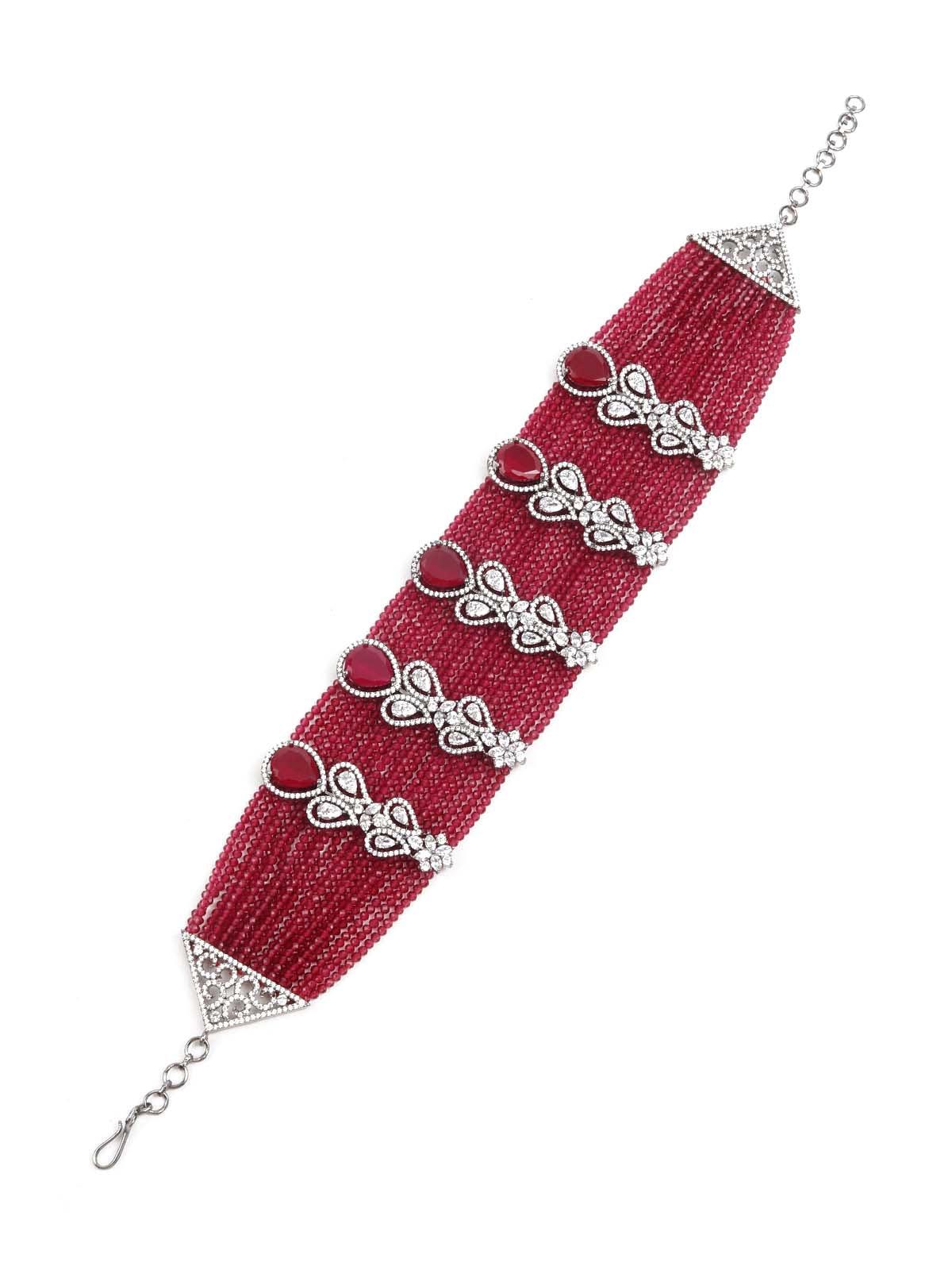 DESIGNER BEADS AND STONES NECKLACE SET - Rajwada