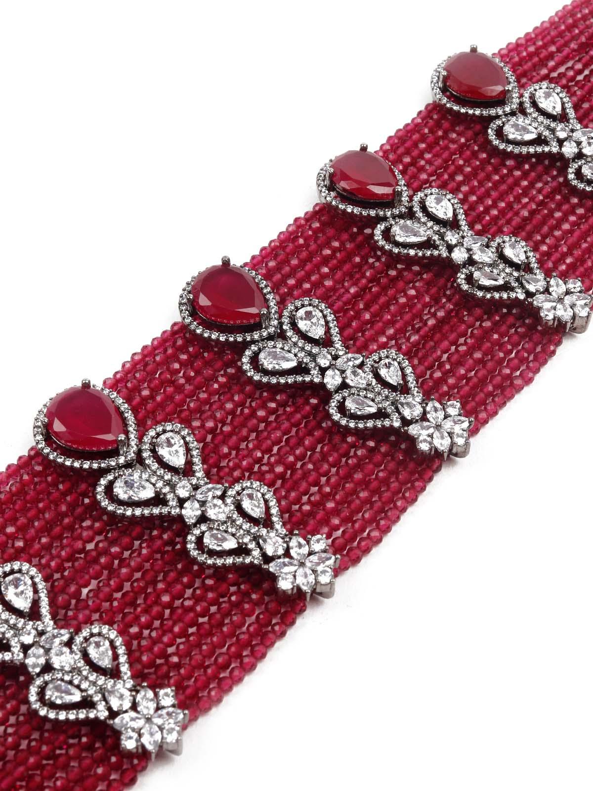 DESIGNER BEADS AND STONES NECKLACE SET - Rajwada