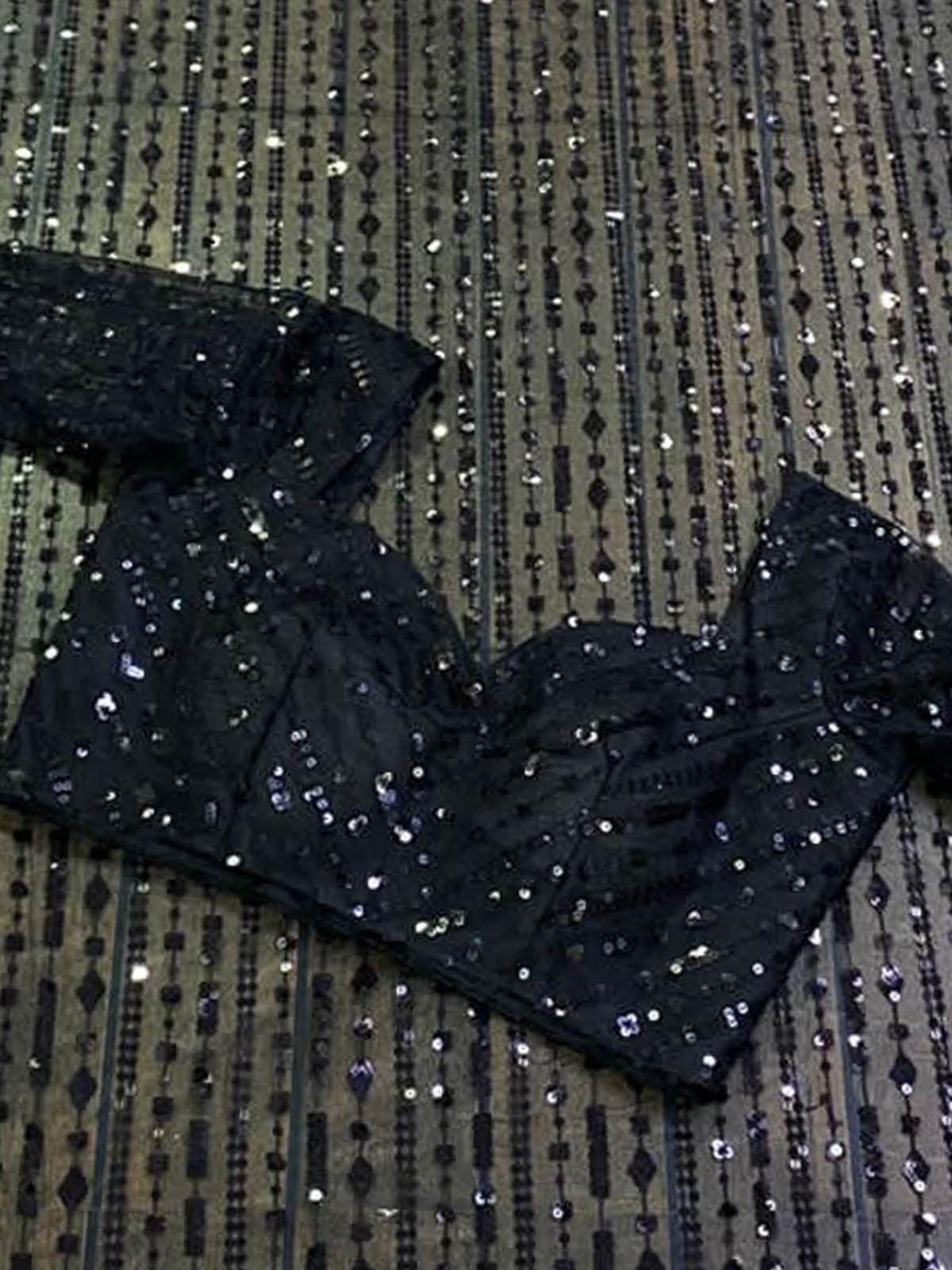 Designer Black Sequins Saree - Rajwada