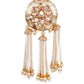 DESIGNER GOLD AND WHITE DANGLER EARRINGS - Rajwada