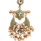 DESIGNER GREEN AND GOLD DANGLER CHANDBALI EARRINGS - Rajwada