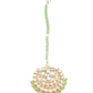 DESIGNER GREEN AND GOLD DANGLER EARRINGS AND MANGTIKA - Rajwada