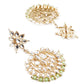 DESIGNER GREEN AND GOLD DANGLER EARRINGS AND MANGTIKA - Rajwada