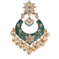 DESIGNER GREEN AND GOLD DANGLERS FOR WOMEN - Rajwada