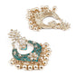 DESIGNER GREEN AND GOLD DANGLERS FOR WOMEN - Rajwada