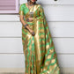 Designer Green Banarasi Silk Saree - Rajwada