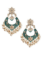 DESIGNER GREEN DANGLER EARRINGS - Rajwada