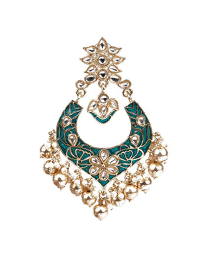 DESIGNER GREEN DANGLER EARRINGS - Rajwada