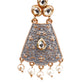 DESIGNER GREY AND GOLD DANGLER EARRINGS - Rajwada
