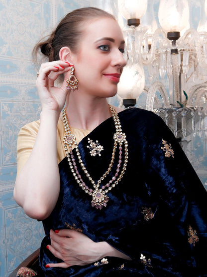 DESIGNER KUNDAN AND STONES NECKLACE SET - Rajwada