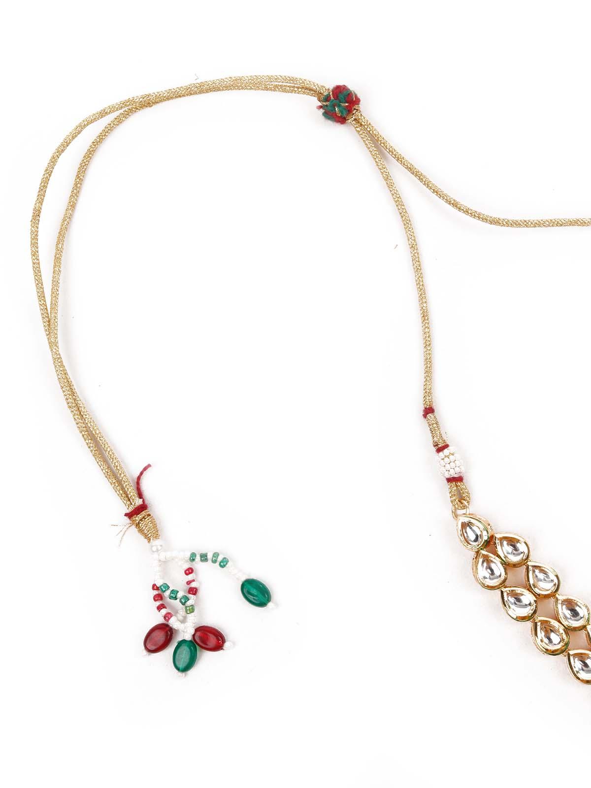 DESIGNER KUNDAN AND STONES NECKLACE SET - Rajwada