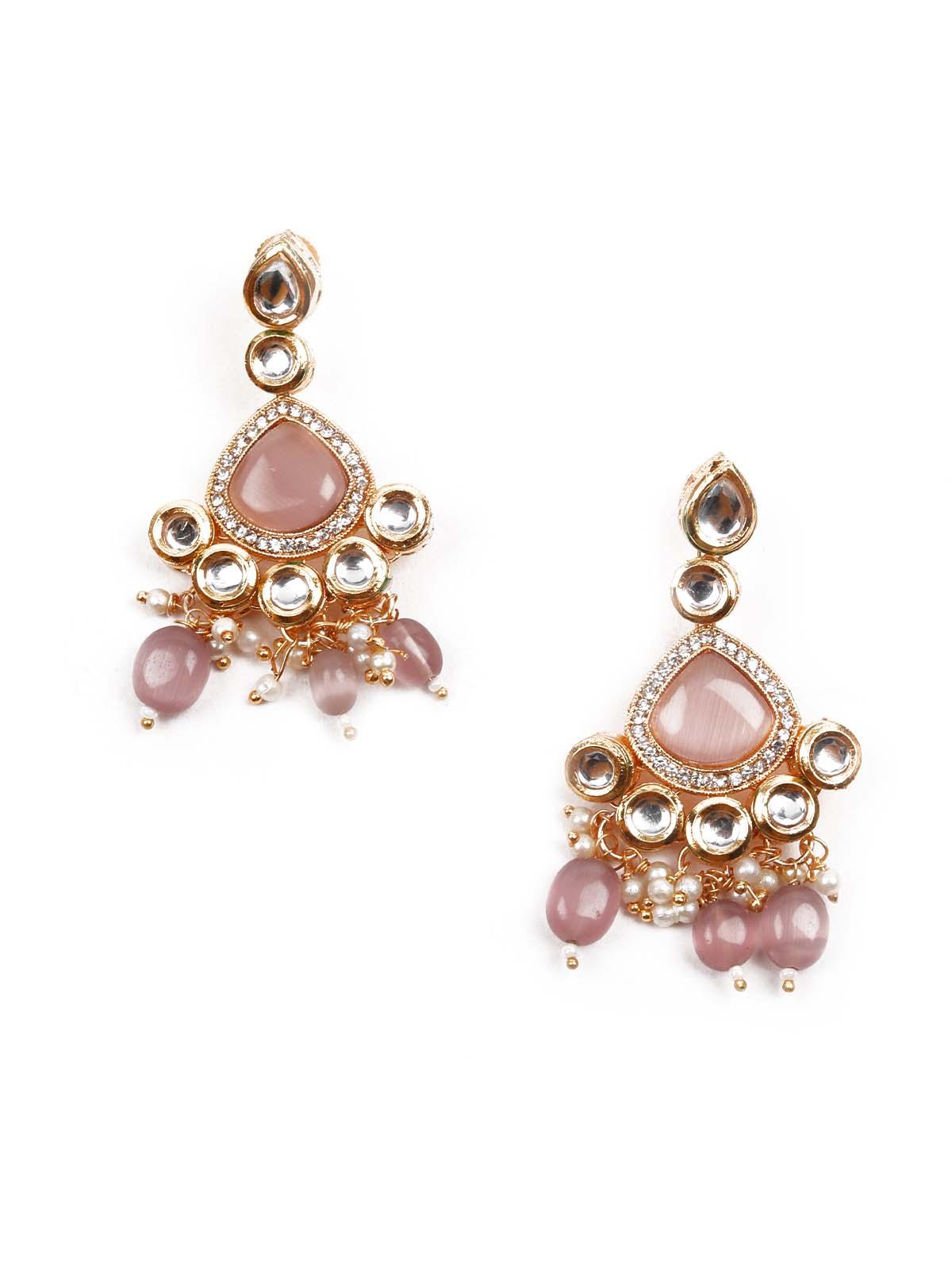 DESIGNER KUNDAN AND STONES NECKLACE SET - Rajwada