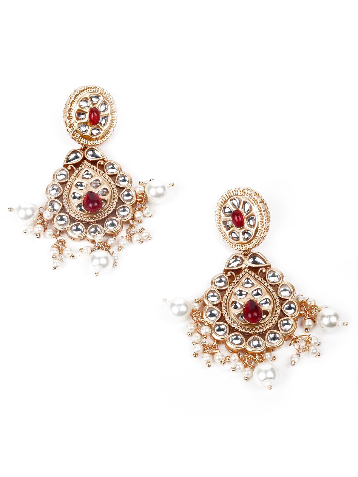 Designer Kundan White Beaded Choker Set - Rajwada