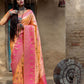 Designer Light Orange Banarasi Silk Saree - Rajwada