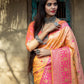Designer Light Orange Banarasi Silk Saree - Rajwada