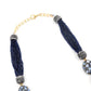 DESIGNER NAVY BLUE BEADS AND STONES LONG NECKLACE SET - Rajwada
