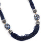 DESIGNER NAVY BLUE BEADS AND STONES LONG NECKLACE SET - Rajwada