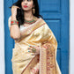 Designer Off White Banarasi Silk Saree - Rajwada