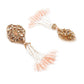 DESIGNER PEACH AND GOLD DANGLER EARRINGS - Rajwada