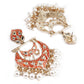 DESIGNER PEACH AND GOLD DANGLER EARRINGS - Rajwada