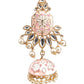 DESIGNER PEACH AND GOLD DANGLER JHUMKI EARRINGS - Rajwada