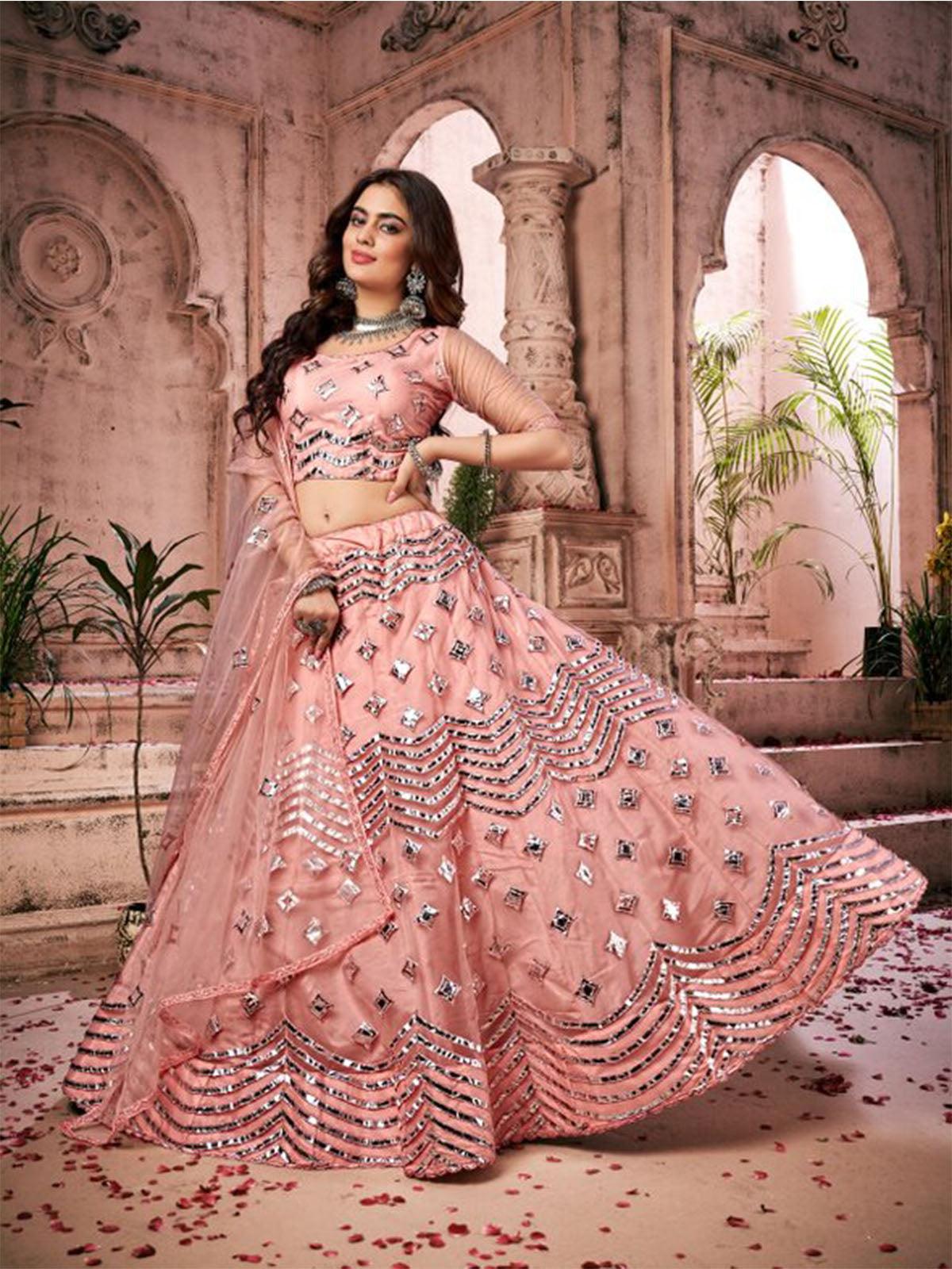 DESIGNER PEACH LEHENGA CHOLI - Rajwada