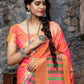 Designer Pink Banarasi Silk Saree - Rajwada