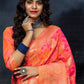 Designer Pink Banarasi Silk Saree - Rajwada