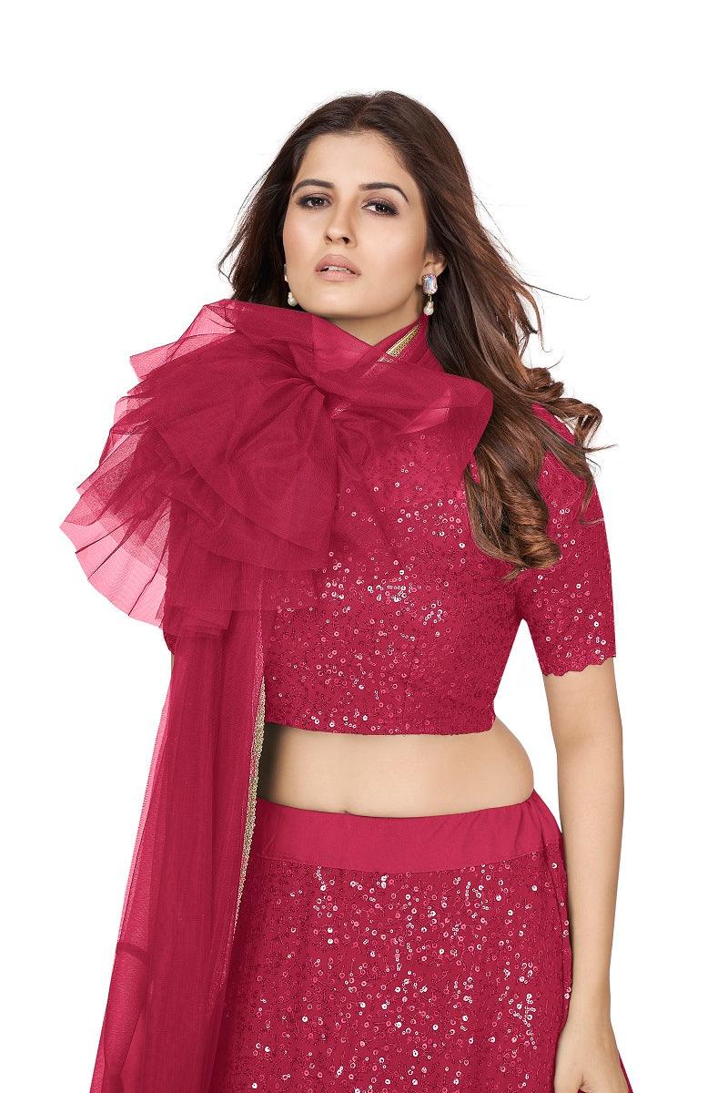 Designer Pink Georgette Lehenga Choli - Rajwada