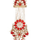 DESIGNER RED AND GOLD CHANDBALI EARRINGS - Rajwada