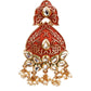 DESIGNER RED AND GOLD DANGLE EARRINGS - Rajwada
