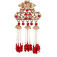 DESIGNER RED AND GOLD DANGLE EARRINGS - Rajwada