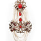 DESIGNER RED AND WHITE DANGLER EARRINGS - Rajwada