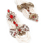 DESIGNER RED AND WHITE DANGLER EARRINGS - Rajwada