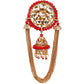 DESIGNER RED JHUMKI EARRINGS - Rajwada