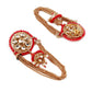 DESIGNER RED JHUMKI EARRINGS - Rajwada