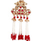 DESIGNER RED, WHITE AND GOLD DANGLE EARRINGS - Rajwada