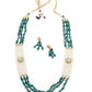 DESIGNER STONES AND KUNDAN NECKLACE SET - Rajwada