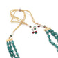 DESIGNER STONES AND KUNDAN NECKLACE SET - Rajwada