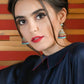 Designer turquoise blue jhumkas - Rajwada