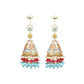 Designer turquoise blue jhumkas - Rajwada