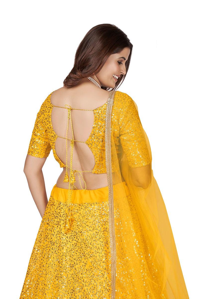 Designer Yellow Georgette Lehenga Choli - Rajwada