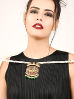 Desirable Taffy Pink Leafy Necklace Set - Rajwada