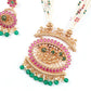 Desirable Taffy Pink Leafy Necklace Set - Rajwada
