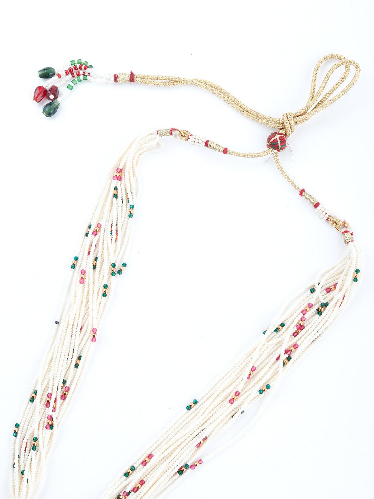 Desirable Taffy Pink Leafy Necklace Set - Rajwada