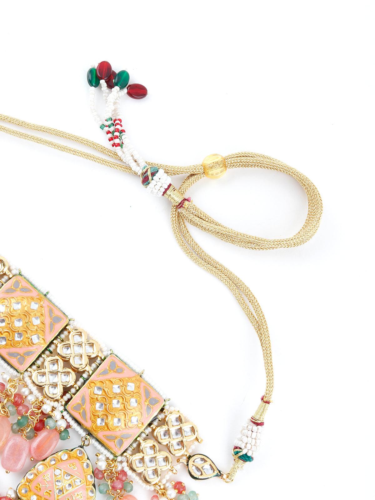 Diva Coral Choker Necklace Set - Rajwada