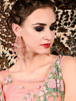 Divine Pink Dangle-Jhumka Earrings! - Rajwada