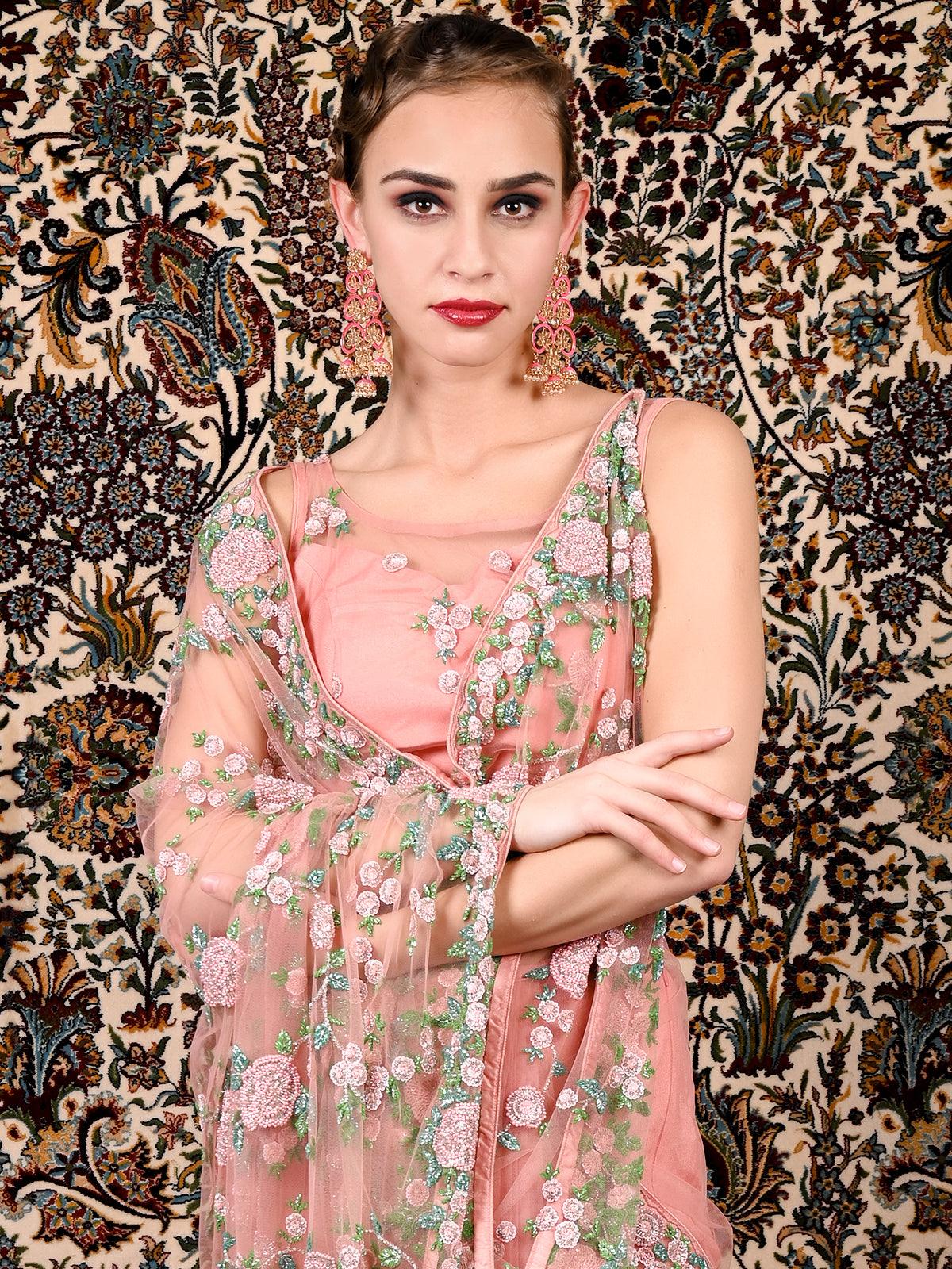 Divine Pink Dangle-Jhumka Earrings! - Rajwada