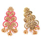 Divine Pink Dangle-Jhumka Earrings! - Rajwada