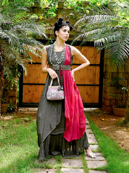 Rajwada Women Pink Crepe Indo-Western Dress